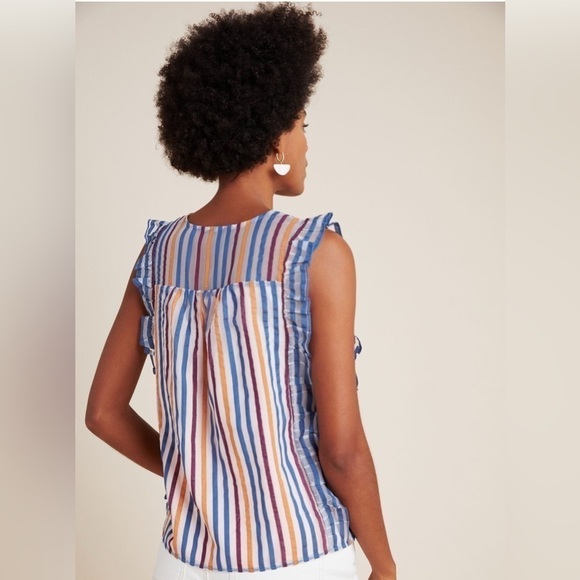 Anthropologie Maeve Elisabetta Ruffled Blouse Size 10 - Picture 2 of 12